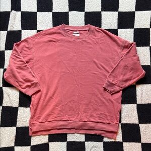 American Eagle Outfitters Pink Oversized Crewneck Sweater Size Large
